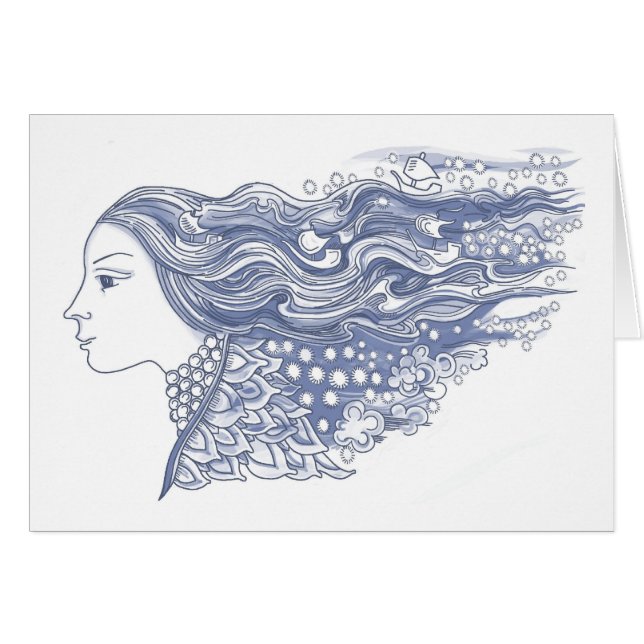 Cartão Senhora das ondas e das estrelas (Frente Horizontal)