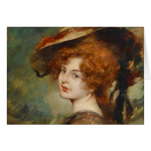 Cartão Senhora de Schmutzler com cabelo e o chapéu (Frente horizontal)