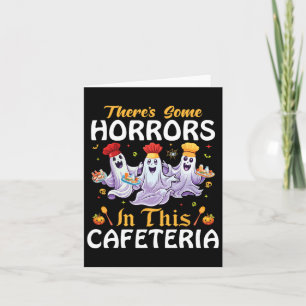 Cartão Senhora do almoço Halloween Há alguns horrores nis