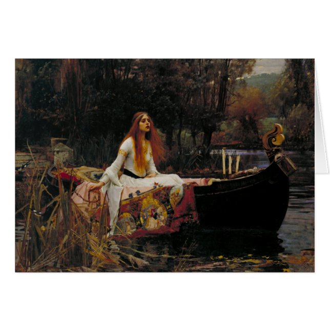 Cartão Senhora do Shallot por John William Waterhouse (Frente horizontal)