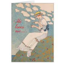 Senhora do vintage com a flor por George Barbier