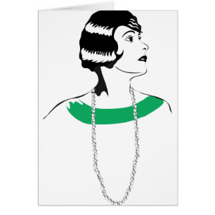 Cartão senhora dos anos 20