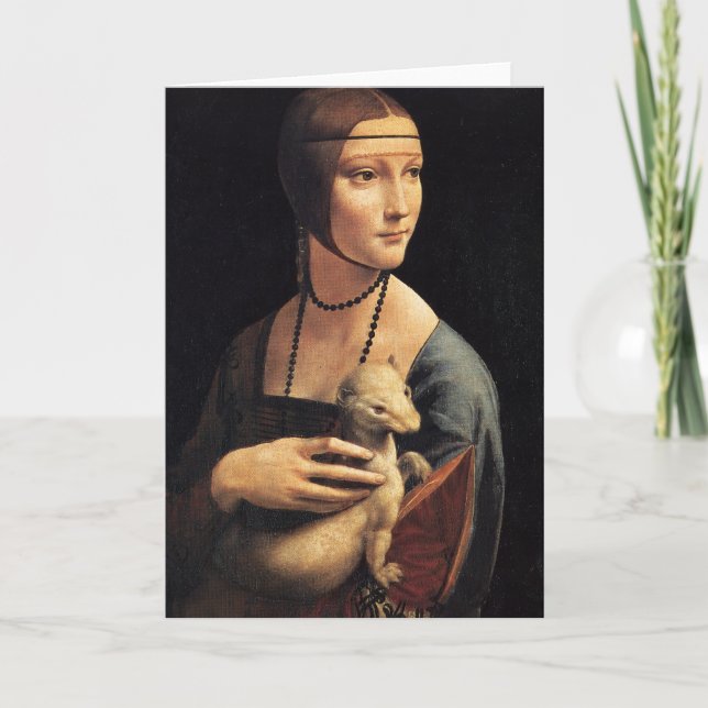 Cartão Senhora e arminho (Frente)