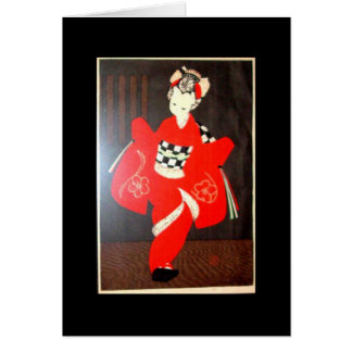 Cartão Senhora japonesa
