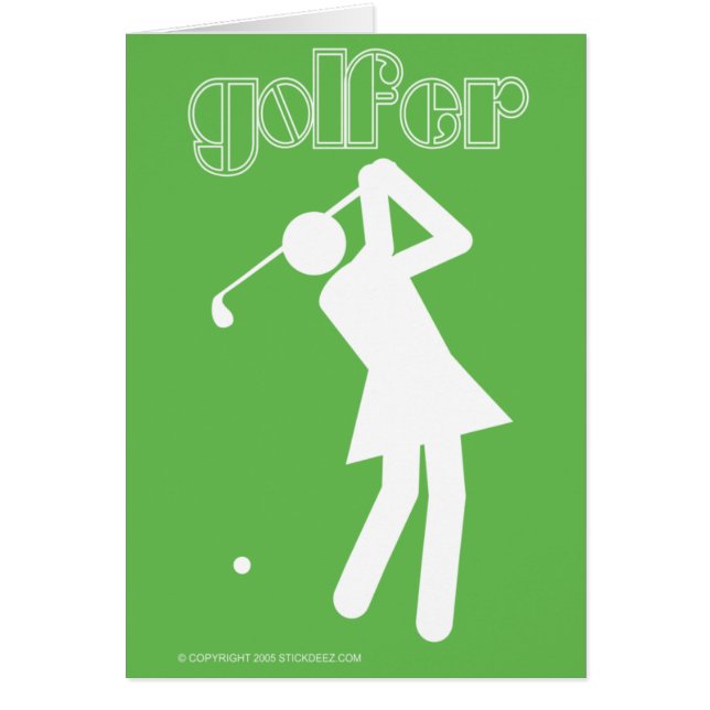 Cartão Senhora-Jogador de golfe-cor (Frente)