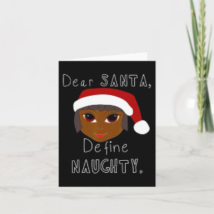 Cartão Senhora negra natalina Papai Noel define família n
