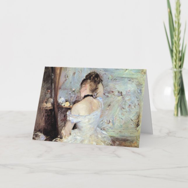 Cartão Senhora no toalete por Berthe Morisot (Frente)