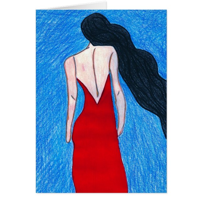 Cartão senhora no vermelho (Frente)