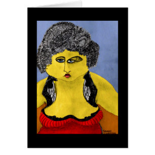 Cartão Senhora no vermelho