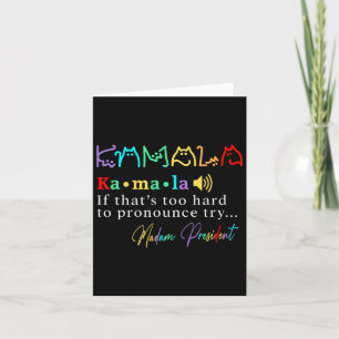 Cartão Senhora Presidente Pro Kamala Harris Colorful Cat