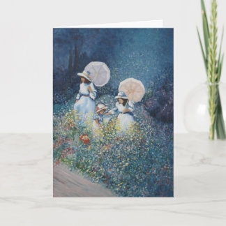 Cartão Senhoras nos Wildflowers