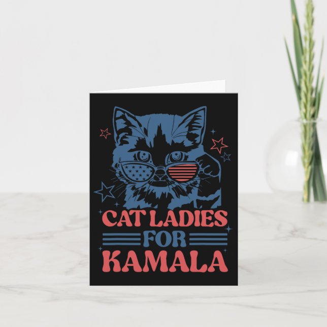 Cartão Senhoras Para Kamala Funny Cat Presidente Kamala-h (Frente)