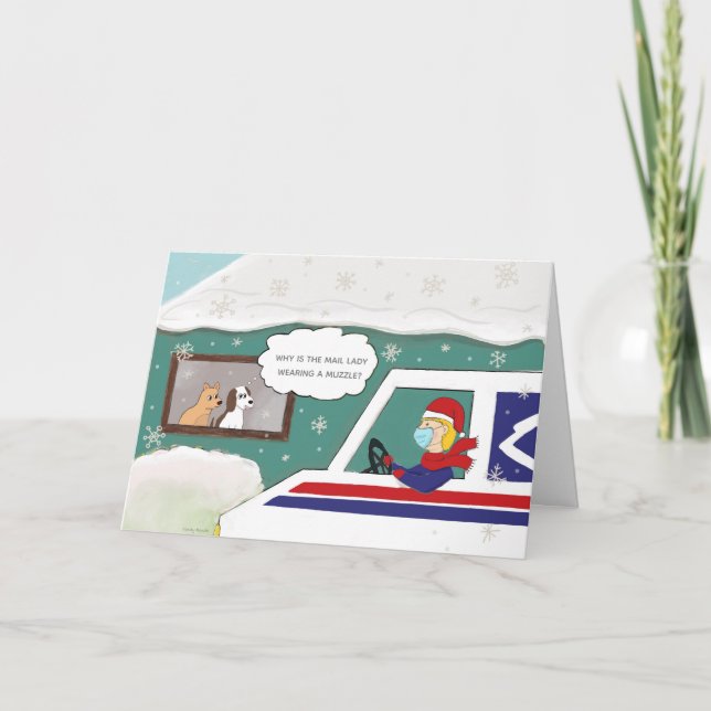 Cartão Senhorita Correio de Natal Obrigada Trabalhador Es (Frente)