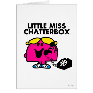 Cartão Senhorita pequena Chatterbox & telefone preto