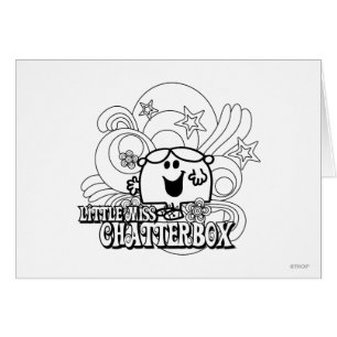 Cartão Senhorita pequena preta & branca Chatterbox