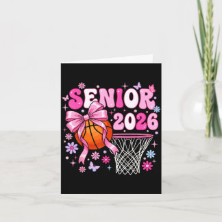 Cartão Senior 2026 class of 2026 basketball coquette bow