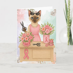 Cartão Sensibilização do Cancer para os amantes do gato -