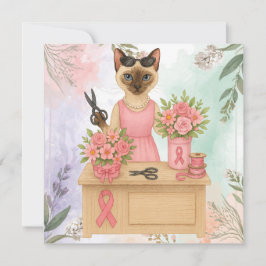 Cartão Sensibilização do Cancer para os amantes do gato -