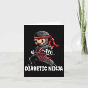 Cartão Sensibilização para a Diabetes Ninja diabética Mês