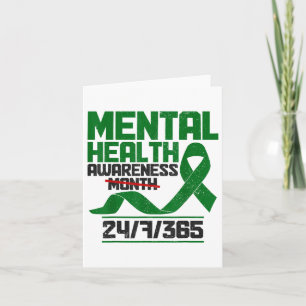 Cartão Sensibilização para a saúde mental Mês Faixa Verde