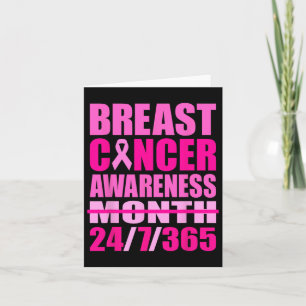 Cartão Sensibilização para o Cancer da mama 24 7 365 dias