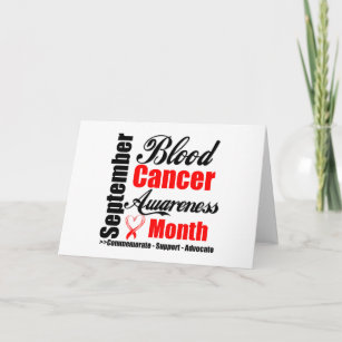 Cartão Sensibilização para os Canceres de sangue Mês sete