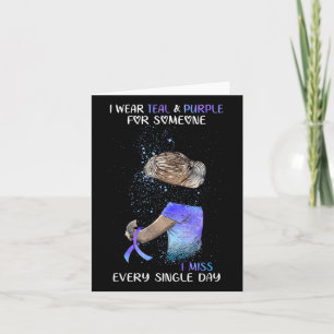 Cartão Sensibilização Suicida Eu Visto Teal & Purple