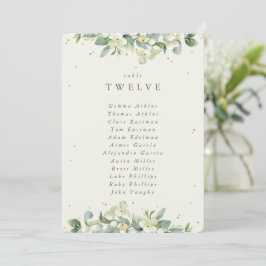 Cartão Sentado com Número de Tabela Eucalyptus+Amo