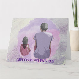 CARTÃO SENTADO DE PAI E FILHA