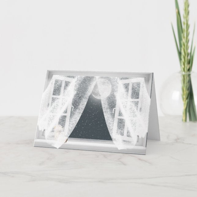 Cartão Sente falta do Urso de Teddy na Janela (Frente)