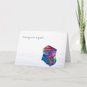 Cartão Sente-se Silencioso, Onda Vermelha, em Água Estáti