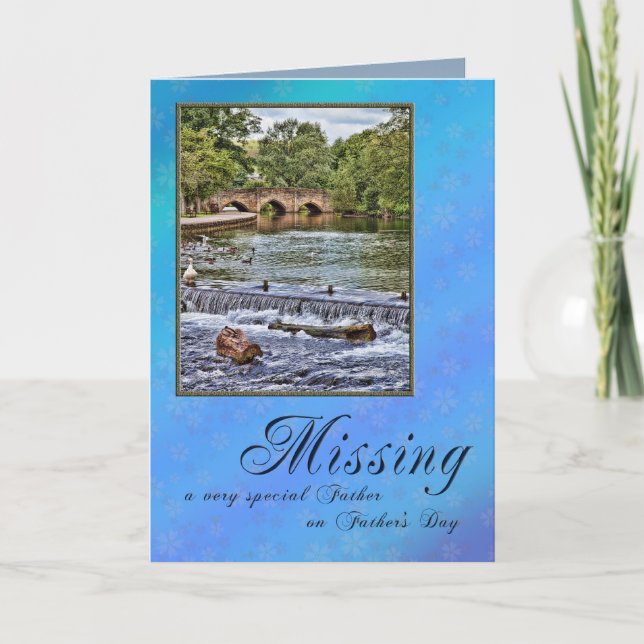 Cartão Sentido saudades do seu pai no Dia de os pais (Frente)