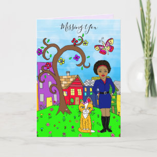 Cartão Sentido Sua Falta, Senhora Impressionante e Amizad