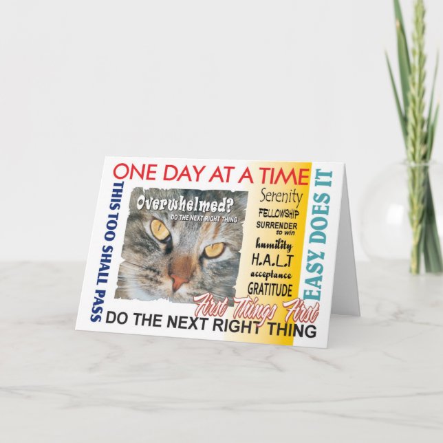 Cartão Sentigans de recuperação de 12 passos (Frente)