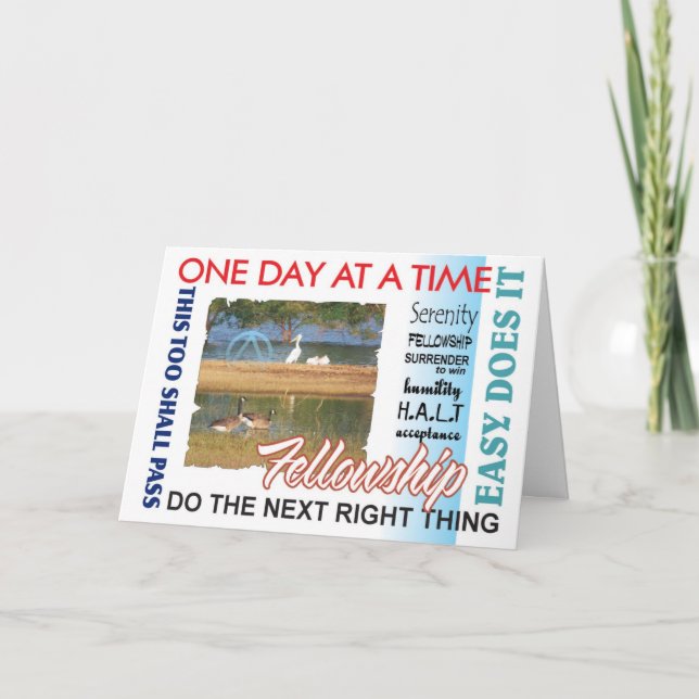 Cartão Sentigans de recuperação de 12 passos (Frente)