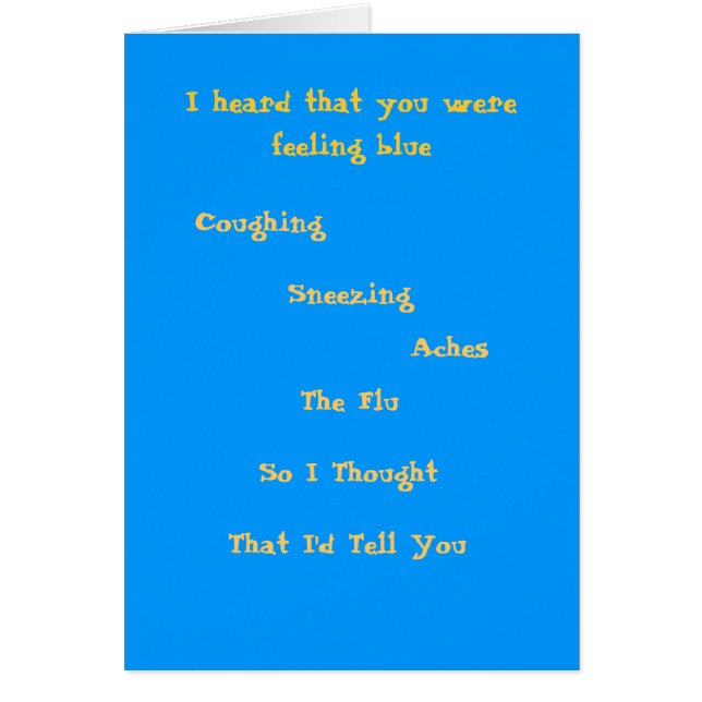 Cartão Sentimento azul (Frente)