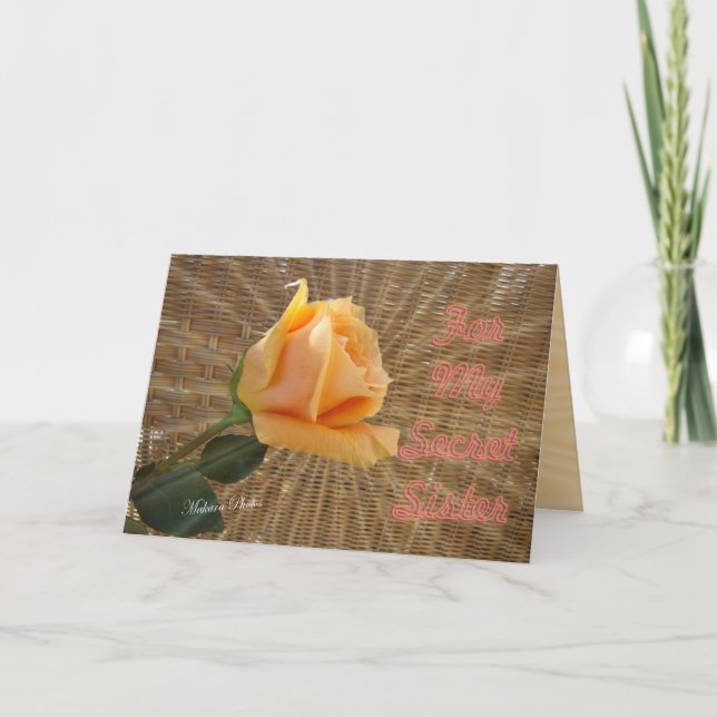 Cartão Sentimento secreto de personalização da Irmã (Frente)