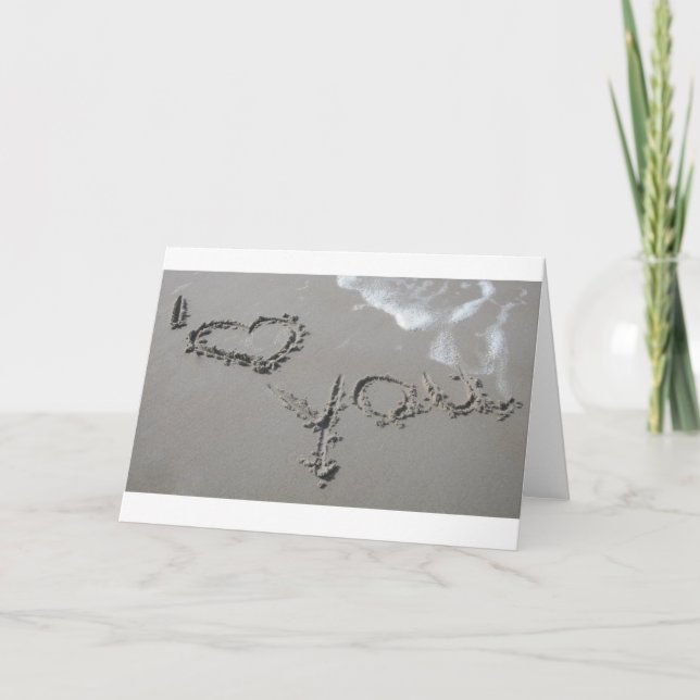 Cartão Sentimentos na areia (Frente)