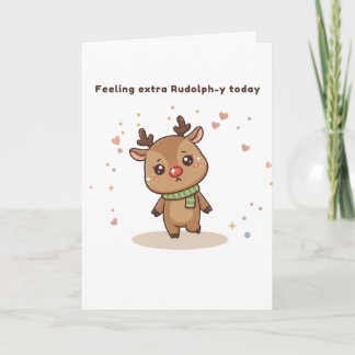 Cartão Sentindo-me Extra Rudolph-y Hoje Cute Puchi Dōshi
