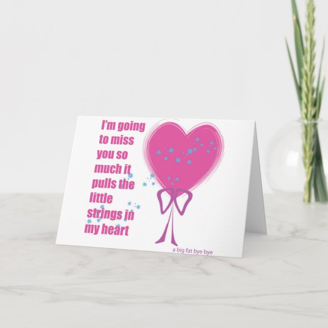 Cartão Sentirei sua falta (Frente)