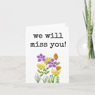 Cartão Sentiremos Sua Falta, Adeus, Boa Sorte, Colega