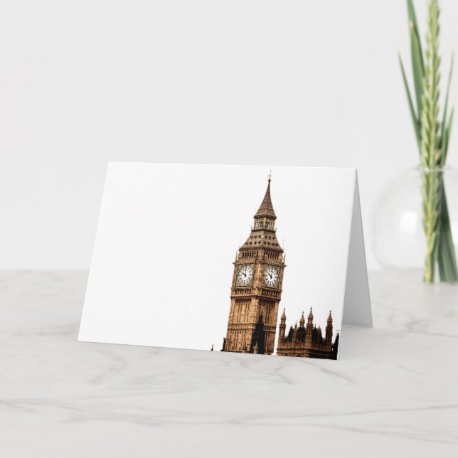 Cartão Sepia Big Ben Tower (Frente)