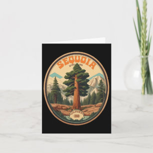 Cartão Sequoia National Park Ilustration Hiking Ret