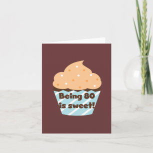 Cartão Ser 80 é t-shirt e presentes doces do aniversári