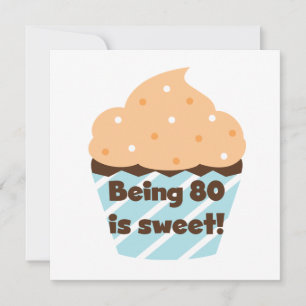 Cartão Ser 80 é t-shirt e presentes doces do aniversári