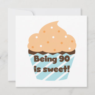 Cartão Ser 90 é t-shirt e presentes doces do aniversári
