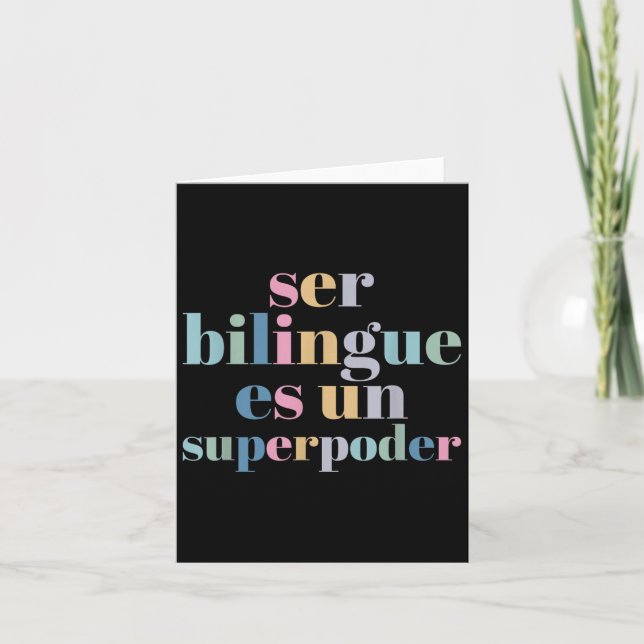 Cartão Ser Bilingue Es Un Superder Bilingual Spanieacher  (Frente)