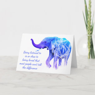 Cartão Ser ouvido como arte animal elefante de amor