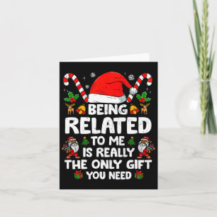 Cartão Ser Parente Meu Camisa de Natal Divertida da Famíl