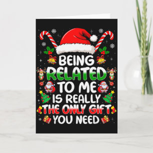 Cartão Ser Parente Meu Funny Natal Família Xmas Pijama
